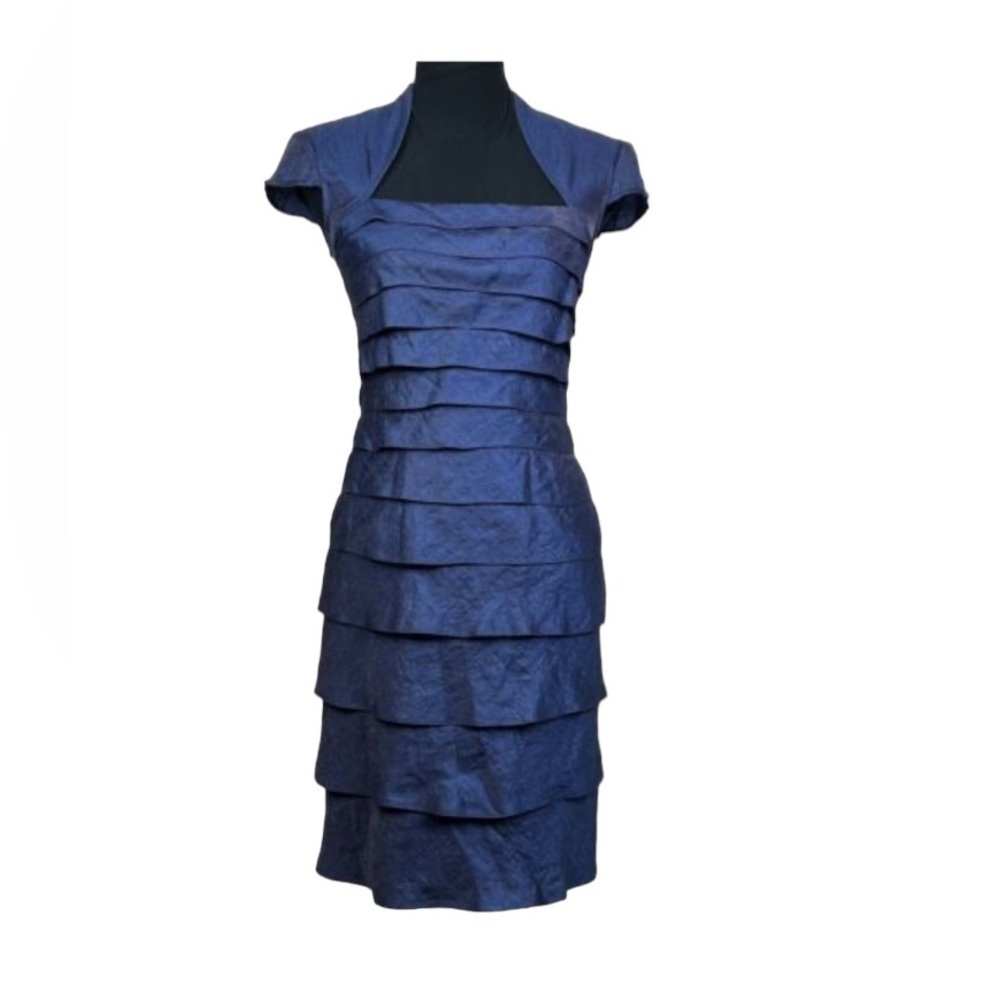 ADRIANNA PAPELL COCKTAIL Ruffle Organza Dress Size 8P 0700